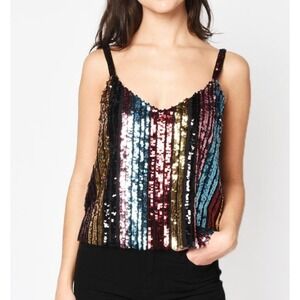 BB‎ Dakota Women's Sequins Tank Top SIZE SMALL Multi Colored NWT MSRP $88